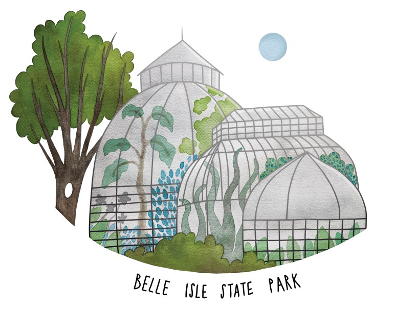 Belle Isle State Park illustration by Carolyn Whittico