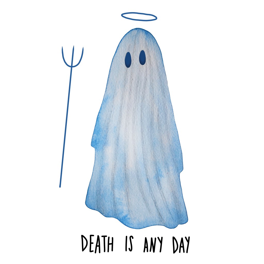 Death is Any Day ghost illustration by Carolyn Whittico